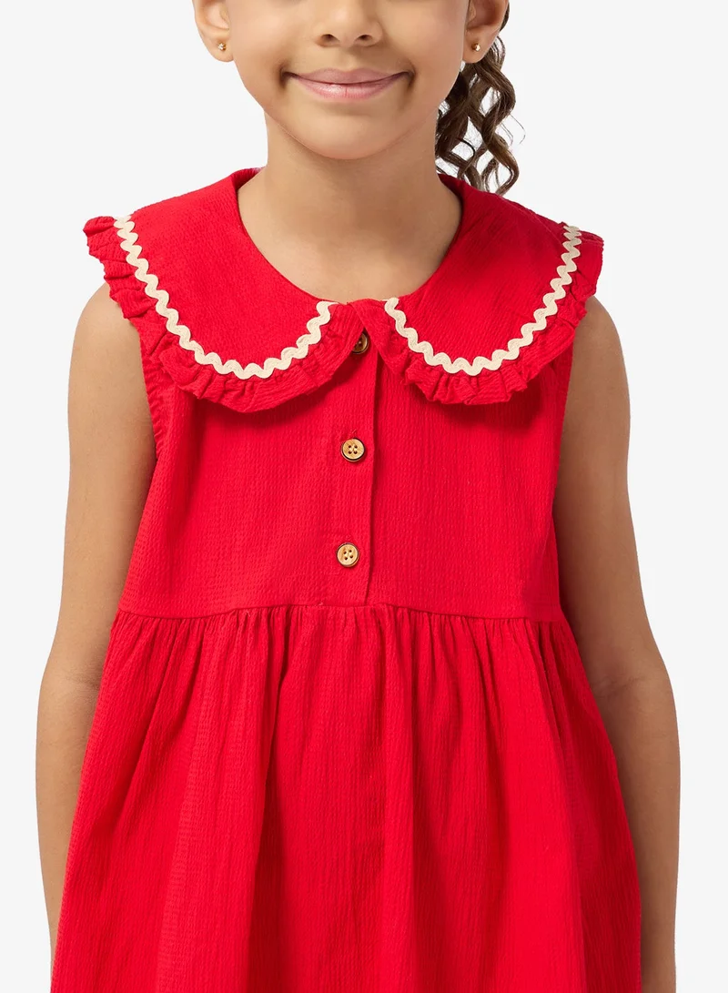 Pinata  Red Collar Sleeveless Dress for Women | Best Price UAE